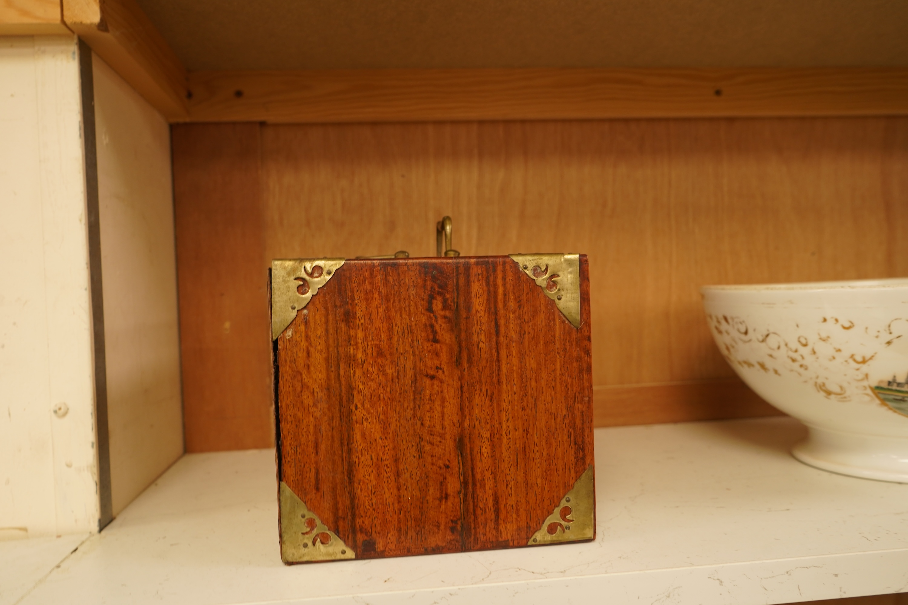 A cased Chinese mahjong set, bone pieces